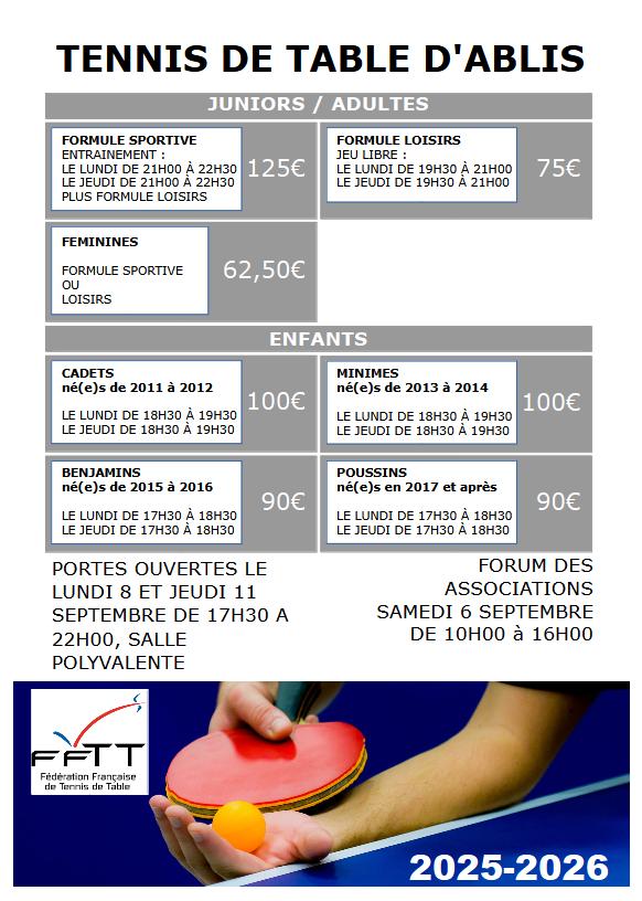 Tarifs et horaires